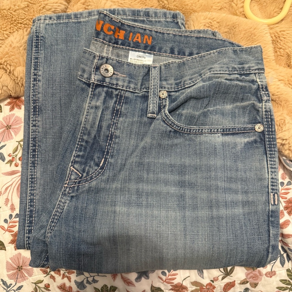 Cinch Ian Men’s Medium Wash Mid Rise Slim Bootcut Jeans - Size 33X36